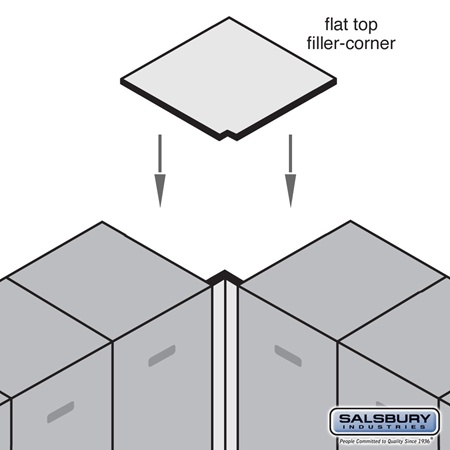 22231MAP 21 in. Flat Top Filler Corner for Deep Extra Wide Designer Wood Locker - Maple