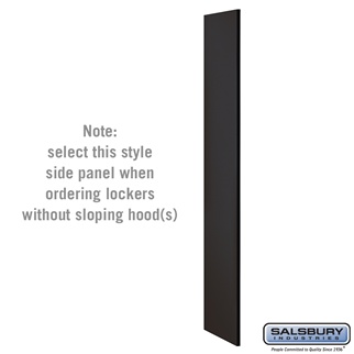 Picture of Salsbury 22233BLK 18 in. Side Panel for Extra Wide Designer Wood Locker without Sloping Hood&#44; Black