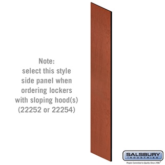 22236CHE 21 in. Side Panel for Extra Wide Designer Wood Locker with Sloping Hood, Cherry