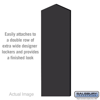 22246BLK 21 in. Double End Side Panel for Extra Wide Designer Wood Locker with Sloping Hood, Black
