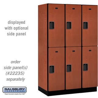 22361CHE 15 in. Double Tier Designer Wood Locker, Cherry - 3 x 6 ft. x 21 in.