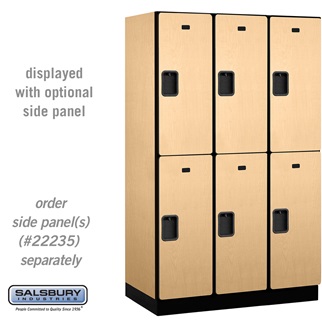 22361MAP 15 in. Double Tier Designer Wood Locker, Maple - 3 x 6 ft. x 21 in.