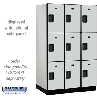 23364GRY 15 in. Triple Tier Designer Wood Locker, Gray - 3 x 6 ft. x 24 in.