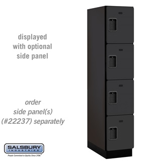 24164BLK 15 in. Four Tier Designer Wood Locker, Black - 1 x 6 ft. x 24 in.