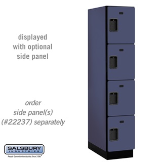 24164BLU 15 in. Four Tier Designer Wood Locker, Blue - 1 x 6 ft. x 24 in.