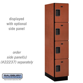 24164CHE 15 in. Four Tier Designer Wood Locker, Cherry - 1 x 6 ft. x 24 in.