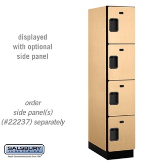 24164MAP 15 in. Four Tier Designer Wood Locker, Maple - 1 x 6 ft. x 24 in.