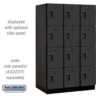 24364BLK 15 in. Four Tier Designer Wood Locker, Black - 3 x 6 ft. x 24 in.