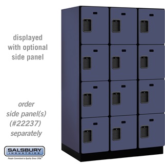 24364BLU 15 in. Four Tier Designer Wood Locker, Blue - 3 x 6 ft. x 24 in.