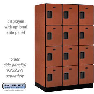 24364CHE 15 in. Four Tier Designer Wood Locker, Cherry - 3 x 6 ft. x 24 in.