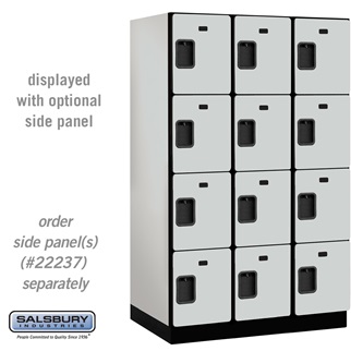 24364GRY 15 in. Four Tier Designer Wood Locker, Gray - 3 x 6 ft. x 24 in.