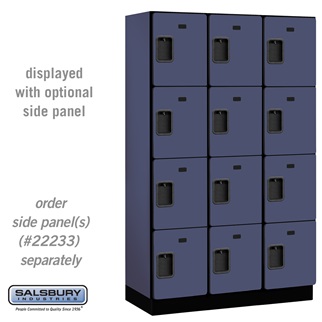 24368BLU 15 in. Four Tier Designer Wood Locker, Blue - 3 x 6 ft. x 18 in.