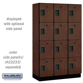 24368MAH 15 in. Four Tier Designer Wood Locker, Mahogany - 3 x 6 ft. x 18 in.