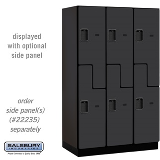27361BLK 15 in. Double Tier S Style Designer Wood Locker, Black - 3 x 6 ft. x 21 in.
