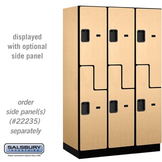 27361MAP 15 in. Double Tier S Style Designer Wood Locker, Maple - 3 x 6 ft. x 21 in.