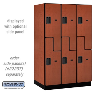 27364CHE 15 in. Double Tier S Style Designer Wood Locker, Cherry - 3 x 6 ft. x 24 in.