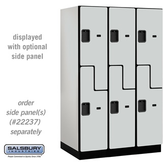 27364GRY 15 in. Double Tier S Style Designer Wood Locker, Gray - 3 x 6 ft. x 24 in.