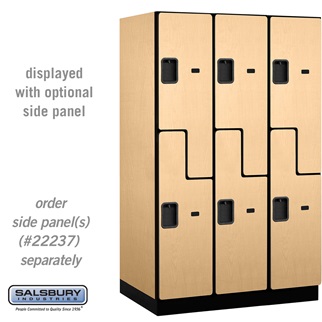 27364MAP 15 in. Double Tier S Style Designer Wood Locker, Maple - 3 x 6 ft. x 24 in.