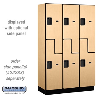 27368MAP 15 in. Double Tier S Style Designer Wood Locker, Maple - 3 x 6 ft. x 18 in.