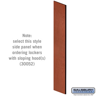 30044CHE 24 in. Side Panel for Open Access Designer Locker & Designer Gear Locker with Sloping Hood, Cherry