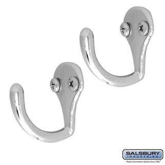 Picture of Salsbury 31087 12 x 15 in. Wall Hooks for Wide Wood Cubbies&#44; Silver - Set of 2