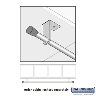 Picture of Salsbury 31088 Coat Rod - for Wood Cubbies&#44; Silver