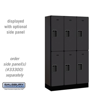 32355BLK 12 in. Double Tier Designer Wood Locker, Black - 3 x 5 ft. x 15 in.