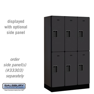 32358BLK 12 in. Double Tier Designer Wood Locker, Black - 3 x 5 ft. x 18 in.