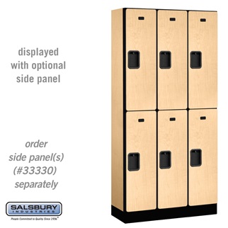 32365MAP 12 in. Double Tier Designer Wood Locker, Maple - 3 x 6 ft. x 15 in.