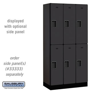 32368BLK 12 in. Double Tier Designer Wood Locker, Black - 3 x 6 ft. x 18 in -  Salsbury