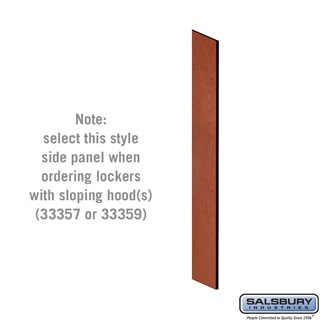 33309CHE 5 ft. x 15 in. Side Panel for Designer Wood Locker with Sloping Hood, Cherry