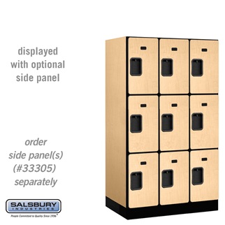 33351MAP 12 in. Triple Tier Designer Wood Locker, Maple - 3 x 5 ft. x 21 in.