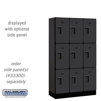 33355BLK 12 in. Triple Tier Designer Wood Locker, Black - 3 x 5 ft. x 15 in.
