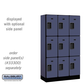 33355BLU 12 in. Triple Tier Designer Wood Locker, Blue - 3 x 5 ft. x 15 in.