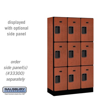 33355CHE 12 in. Triple Tier Designer Wood Locker, Cherry - 3 x 5 ft. x 15 in.