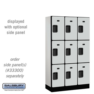 33355GRY 12 in. Triple Tier Designer Wood Locker, Gray - 3 x 5 ft. x 15 in.