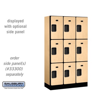 33355MAP 12 in. Triple Tier Designer Wood Locker, Maple - 3 x 5 ft. x 15 in.