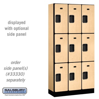 33365MAP 12 in. Triple Tier Designer Wood Locker, Maple - 3 x 6 ft. x 15 in.
