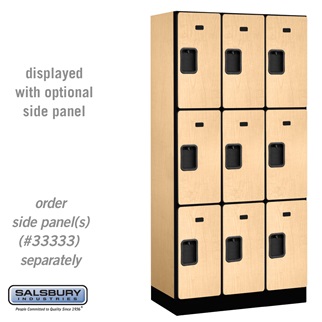 33368MAP 12 in. Triple Tier Designer Wood Locker, Maple - 3 x 6 ft. x 18 in.