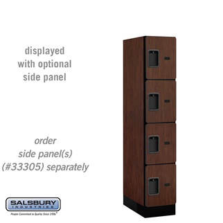 34151MAH 12 in. Four Tier Designer Wood Locker, Mahogany - 1 x 5 ft. x 21 in.