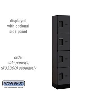 34155BLK 12 in. Four Tier Designer Wood Locker, Black - 1 x 5 ft. x 15 in.