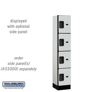 34155GRY 12 in. Four Tier Designer Wood Locker, Gray - 1 x 5 ft. x 15 in.