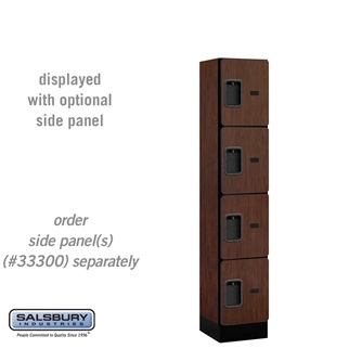 34155MAH 12 in. Four Tier Designer Wood Locker, Mahogany - 1 x 5 ft. x 15 in.