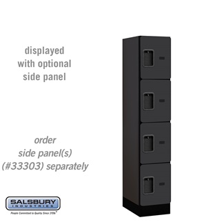 34158BLK 12 in. Four Tier Designer Wood Locker, Black - 1 x 5 ft. x 18 in.