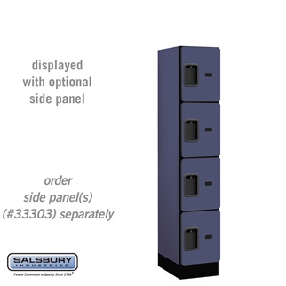 34158BLU 12 in. Four Tier Designer Wood Locker, Blue - 1 x 5 ft. x 18 in.