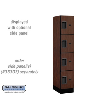 34158MAH 12 in. Four Tier Designer Wood Locker, Mahogany - 1 x 5 ft. x 18 in.