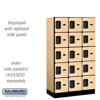 12 in. x 5 ft. x 18 in. 3 Wide Five Tier Box Style Designer Wood Locker, Maple