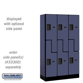 37355BLU 12 in. x 5 ft. x 15 in. 3 Wide Double Tier S Style Designer Wood Locker, Blue