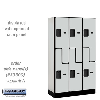 37355GRY 12 in. x 5 ft. x 15 in. 3 Wide Double Tier S Style Designer Wood Locker, Gray