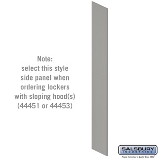 44434GRY 18 x 75 x 0.5 in. Side Panel for Heavy Duty Plastic Locker with Sloping Hood, Gray